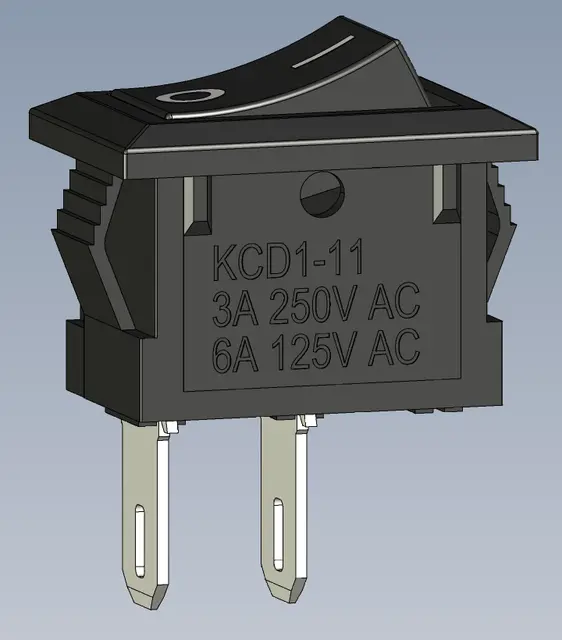 Kcd1-11 3A 250V Rocker Switch Spst Panel Mount Mini 6A/125V, 3A/250V 1