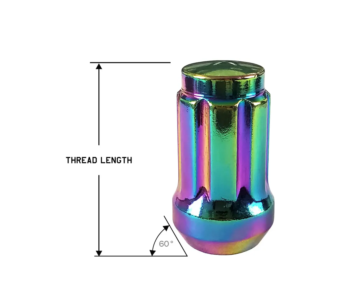 Perfectly Tight 7 Spline Lug Nut Tapered Seat 12X1.5 X 35Mm - Neo Chrome Steel - Set Of 20 W/ Key 1