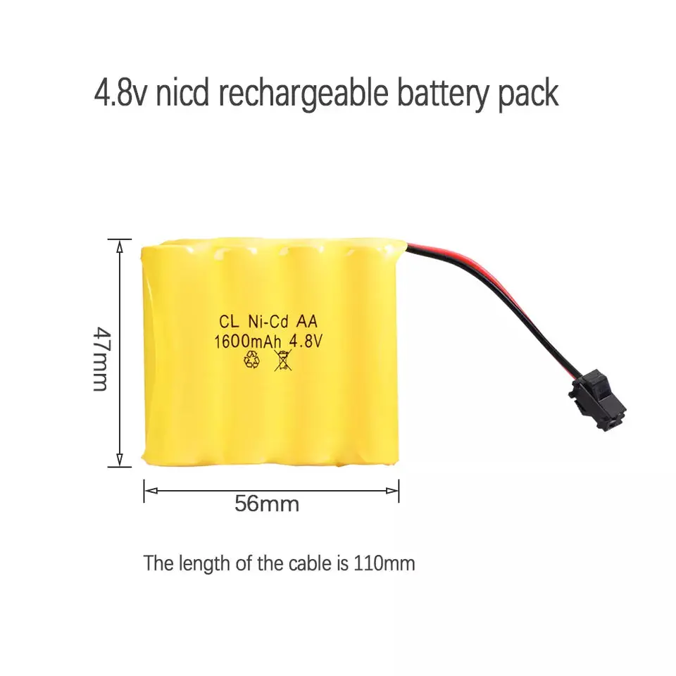 1600Mah 4.8V Battery Pack Cl Ni-Cd Aa 2
