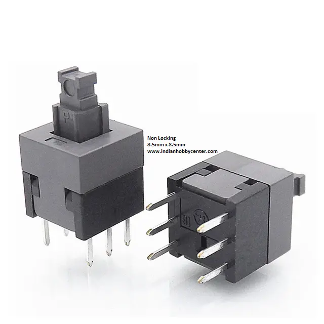 8.5×8.5Mm Non Locking Tactile Push Button Switch 6 Pin No Sound (Reset Type) 1