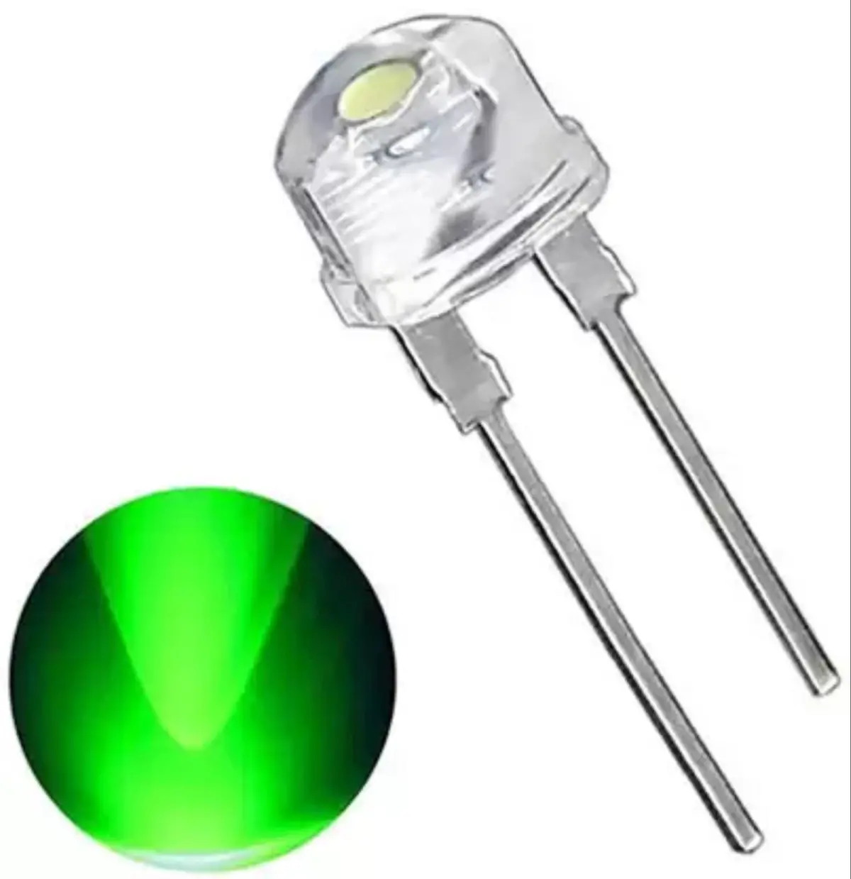 8Mm Green Clear Led (1 Pc) 1