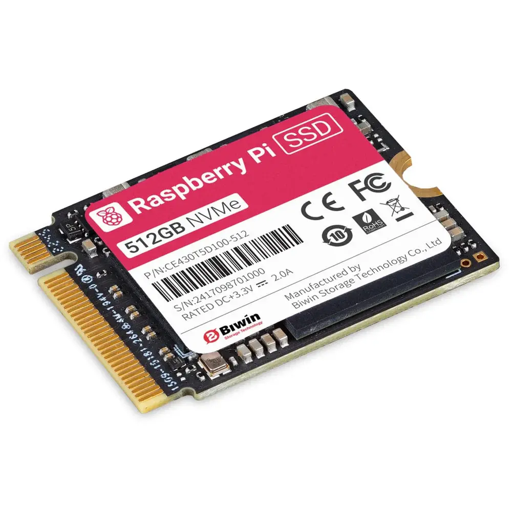 Official Raspberry Pi 512Gb Ssd Iops5 50K, High-Speed Solid State Drives Complies With Pcie Gen 3 Standard Suitable For Raspberry Pi 5 1