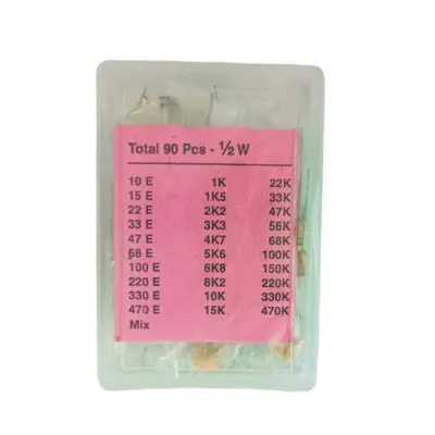 1/2Watt Resistor Box -10E To 470K (90 Pcs) 1