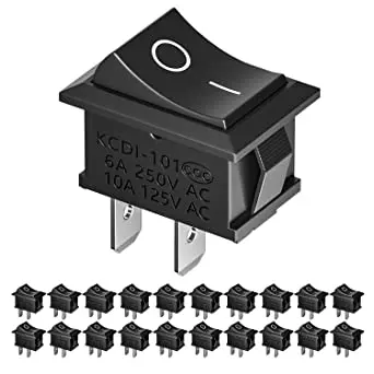 Kcd1 6A 250V Rocker Switch Spst Panel Mount Mini Boat Switch 10A/125V, 6A/250V 1