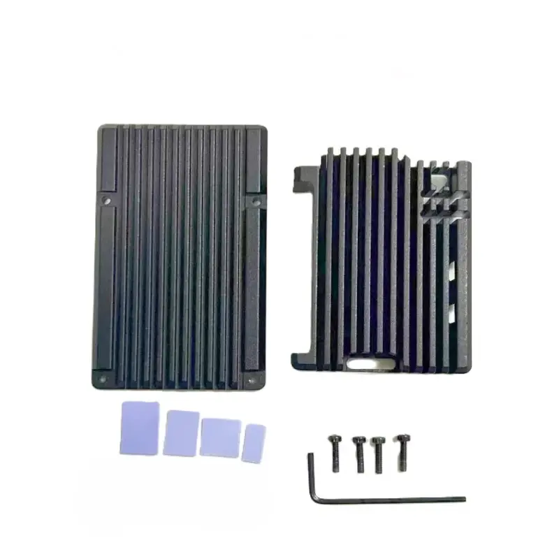 Raspberry Pi 5 Aluminum Case Passive Cooling Open Cnc Case Black 1