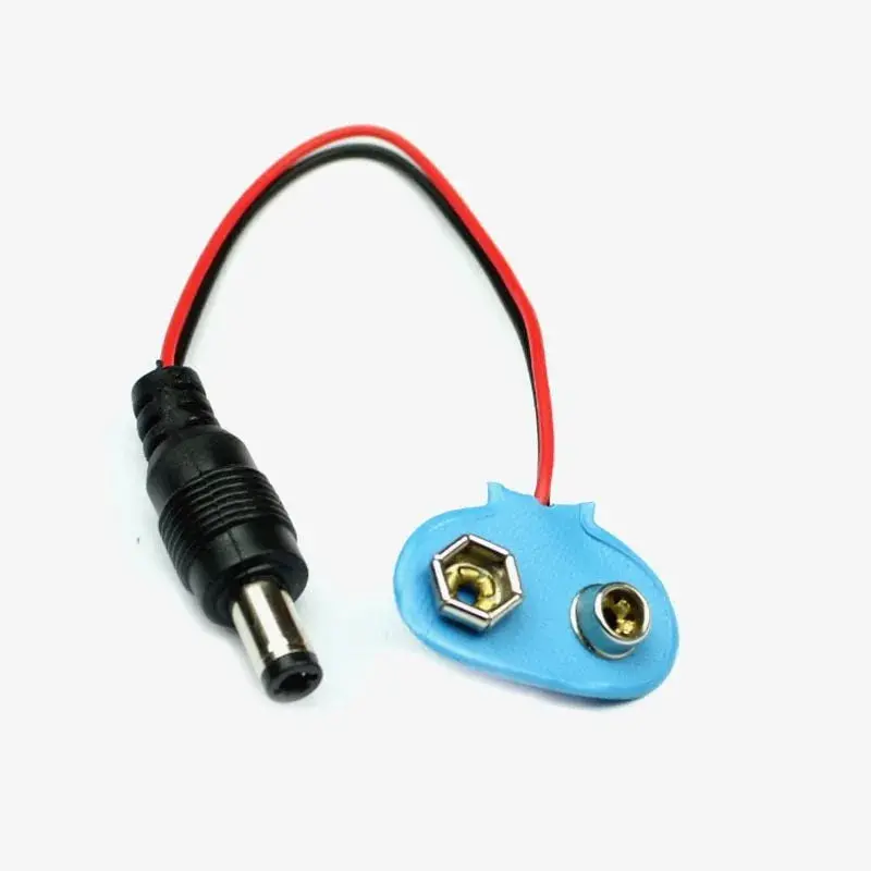 9V Battery Snaper Cap With Male Dc Jack Connector 1