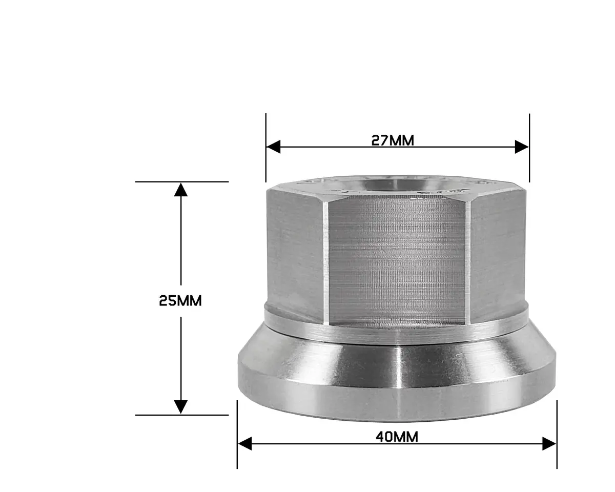 Perfectly Tight 27Mm Hex Swivel Flat Seat Open Lug Nut 5/8-18 X 25Mm - Stainless Steel - 1 Piece 1