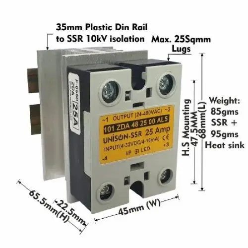 Solid State Relay Unison Ssr 25Amp Uni 101 Zda 48 25 00 Al5, Dc To Ac 1