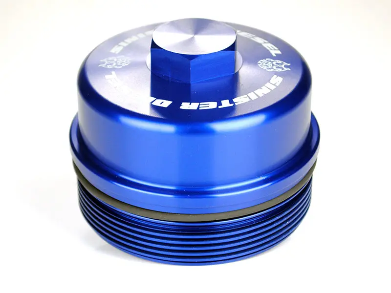 Sinister Diesel Billet Blue Oil Cap Kit For 2003–2007 Ford 6.0L Powerstroke 2