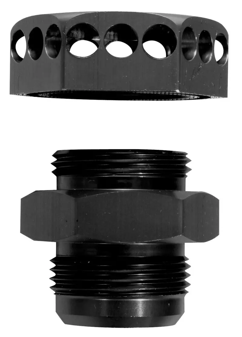 Moroso -16An Positive Seal Fitting – Black Anodized Aluminum (Single Unit) 1