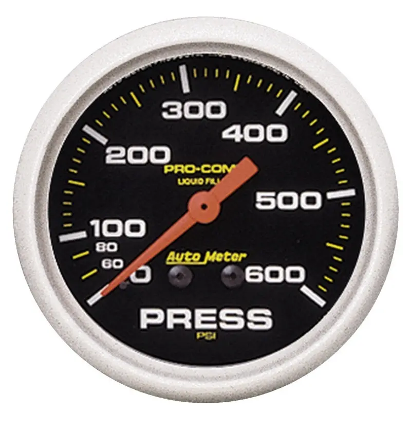 Autometer Pro-Comp 2-5/8" Liquid-Filled Mechanical Pressure Gauge – 600 Psi 1