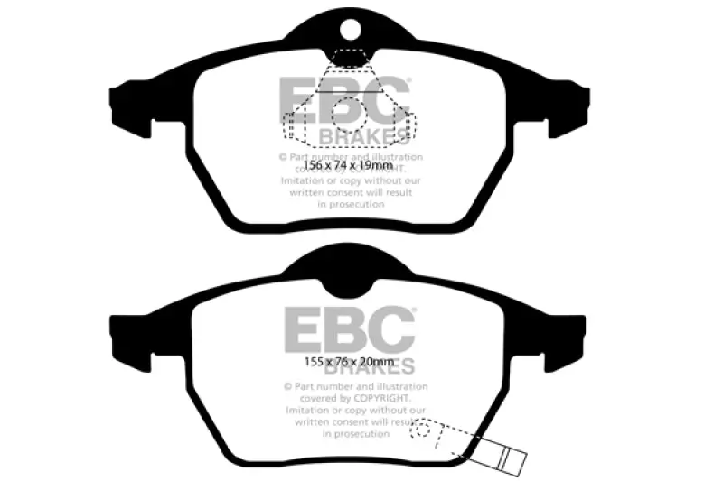 Ebc 99-02 Saab 9-3 2.0 Turbo Yellowstuff Front Brake Pads 1