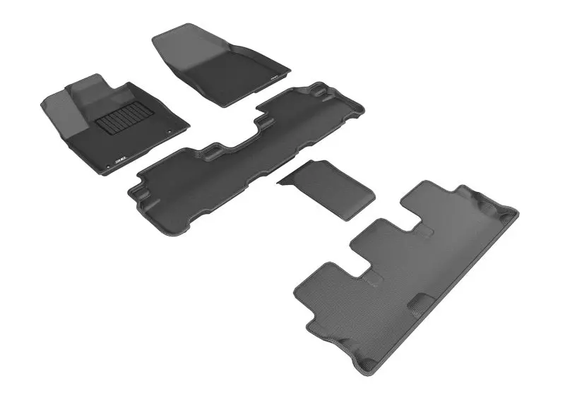 3D Maxpider Kagu All-Weather Floor Mat Set For 2014–2019 Toyota Highlander With Bucket 2Nd Row – Black 1