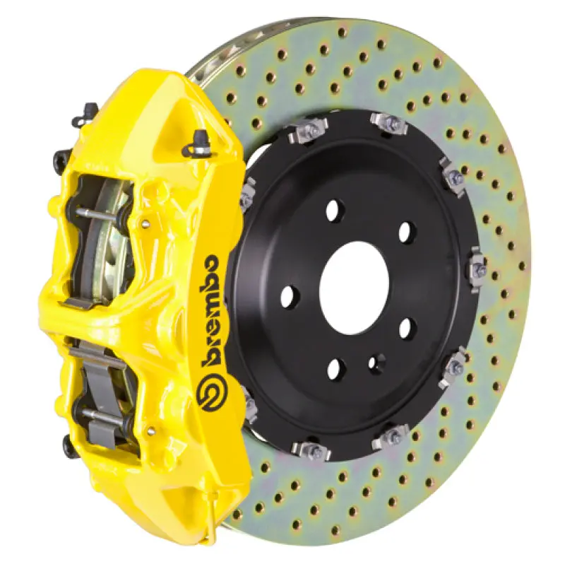 Brembo 16+ Xf Front Gt Bbk 6 Piston Cast 380X34 2Pc Rotor Drilled- Yellow 1
