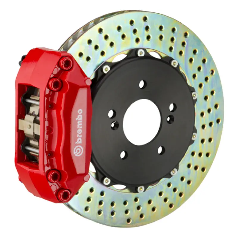 Brembo 97-99 Cl Front Gt Bbk 4 Piston Cast 2Pc 328X28 2Pc Rotor Drilled-Red 1