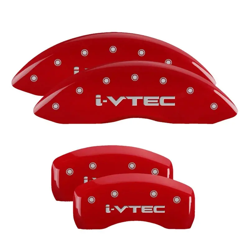 Mgp 4 Caliper Covers Engraved Front Honda Engraved Rear Hr-V Red Finish Silver Ch 1