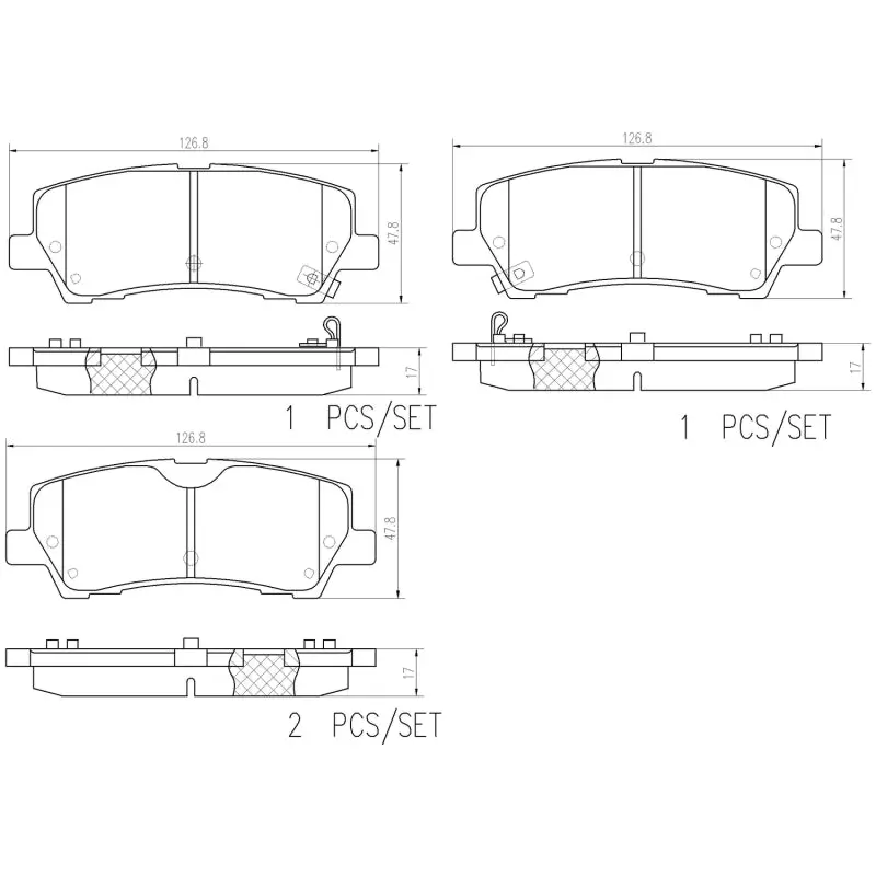 Brembo Nao Rear Brake Pads For 2015–2018 Ford Mustang 1