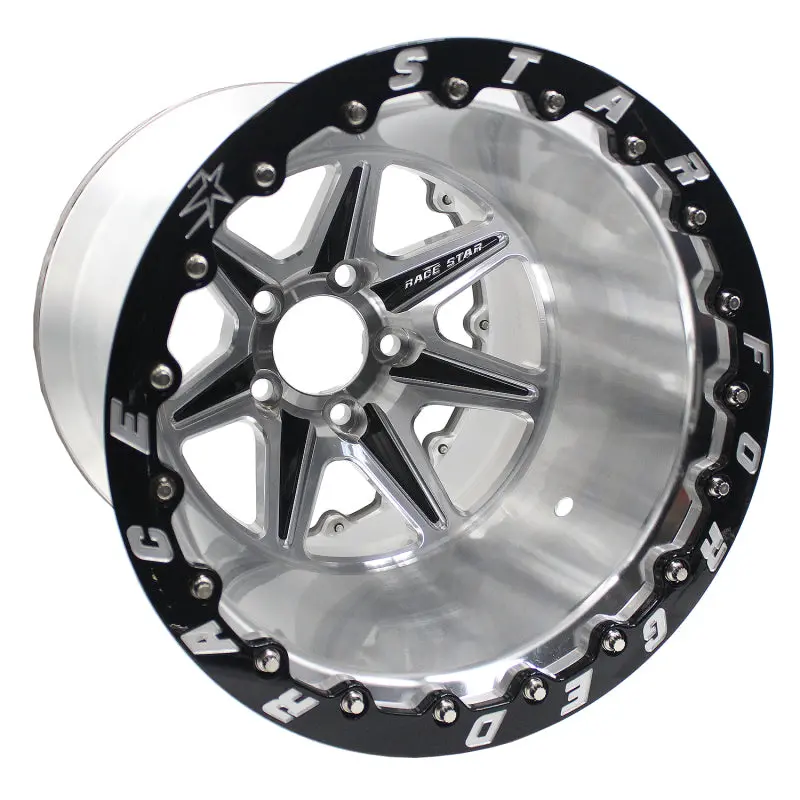 Race Star Valstar 15X10 Inch Machined Aluminum Wheel – 5X4.75In Bolt Pattern, 3.072In Center Bore, Black Accent Finish 1