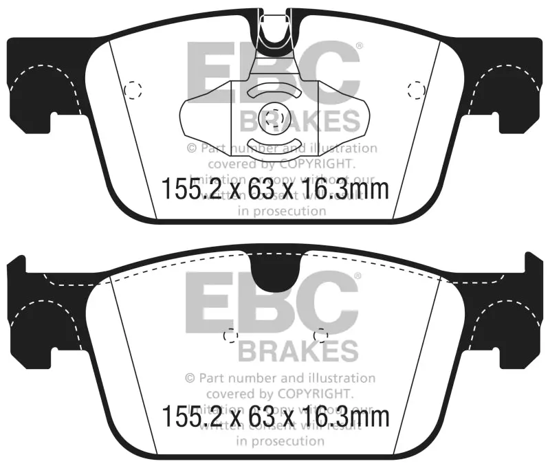 Ebc Redstuff High-Performance Front Brake Pads For 2017+ Volvo S90 (2.0L Turbo) 1