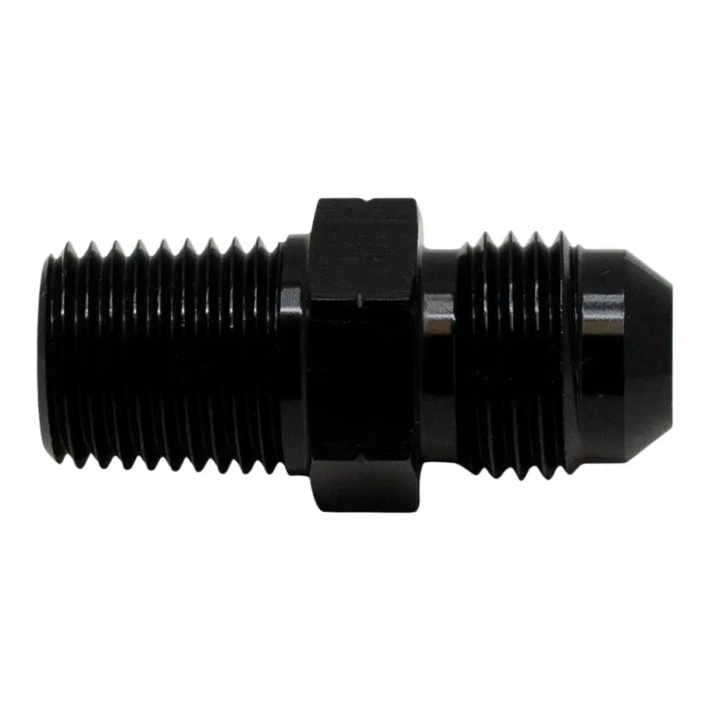 Deatschwerks 6An Male Flare To 1/4" Male Npt Adapter – Matte Black Anodized 1