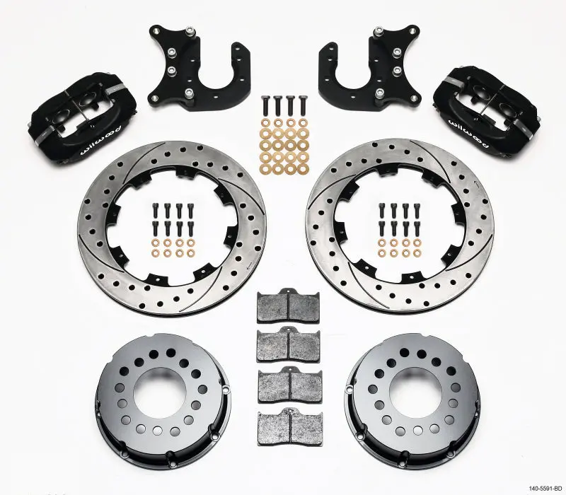 Wilwood Forged Dynalite Power-Steering Rear Brake Kit – Drilled Rotors, Mopar/Dana Compatible 1