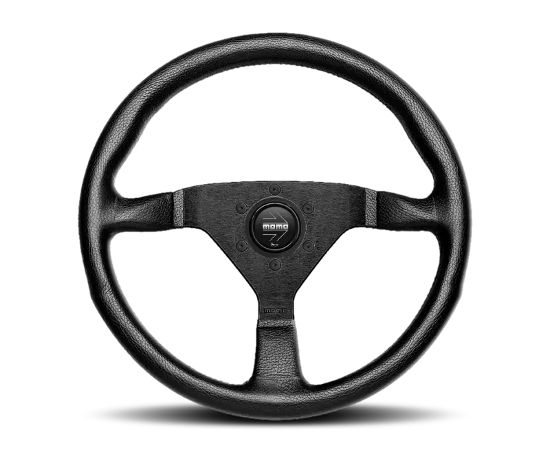 Momo Montecarlo Steering Wheel – 350Mm Diameter, Black Leather With Black Stitching & Spokes 1