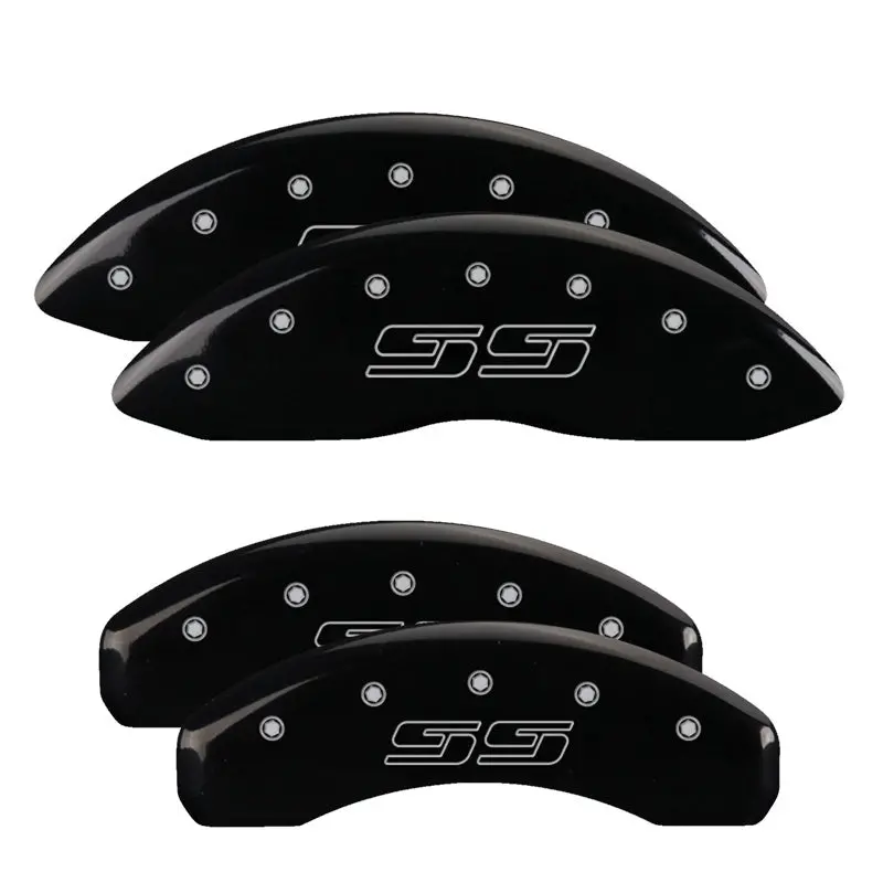 Mgp Engraved 4-Piston Caliper Covers – Avalanche Style, Stainless Steel With Black Finish And Silver Chrome Accents 1