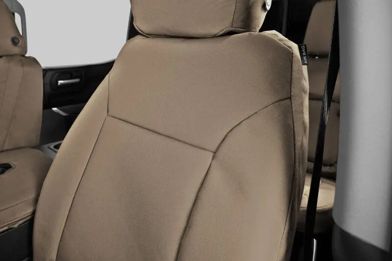 Covercraft Endura Precisionfit Seat Covers For 2019–2024 Chevrolet Silverado – Second Row, Tan/Tan Colorway 1