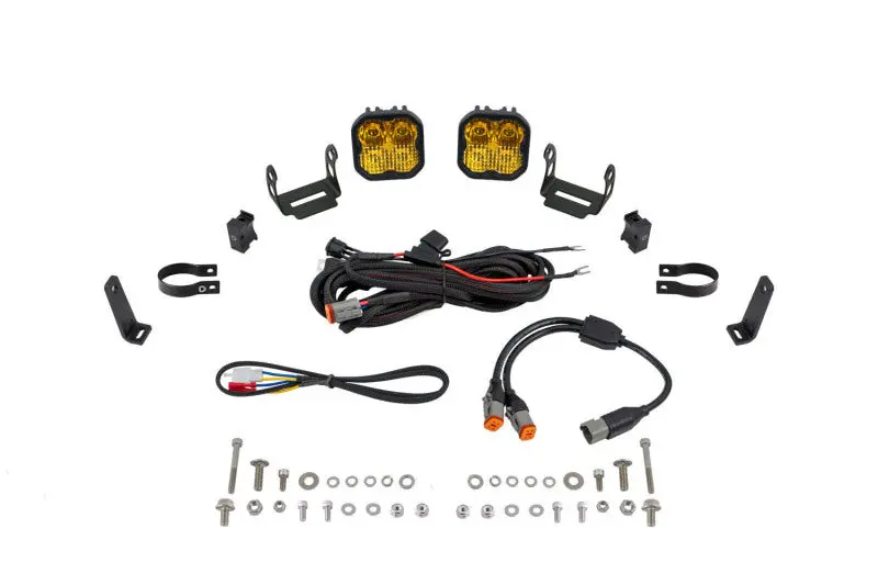 Diode Dynamics Ss3 Led Bumper Light Kit – 1.75" Round Bar Mount, Yellow Combo Pair 1