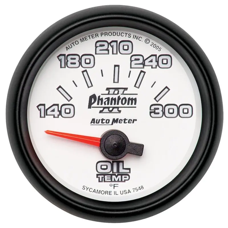 Autometer Phantom Ii 52Mm Short-Sweep Oil Temperature Gauge (140–300°F, Electronic) 1