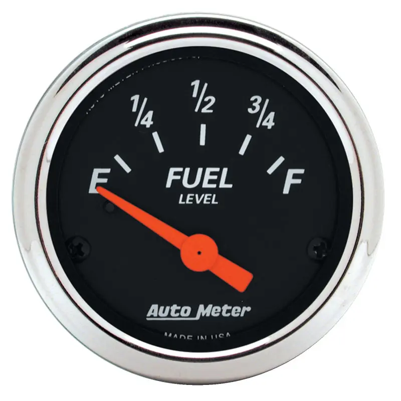 Autometer Designer Series Fuel Level Gauge — 2-1/16-Inch, 0–90 Ohm Electronic Sender Compatible 1