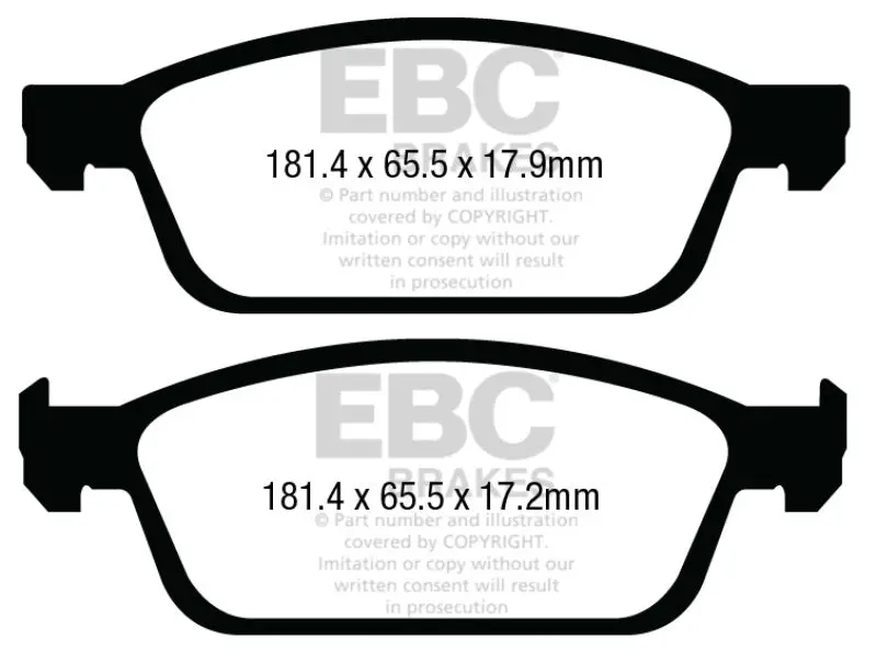 Ebc Ultimax2 Front Brake Pads For 2013+ Ford Escape 1.6L Ecoboost Awd 1
