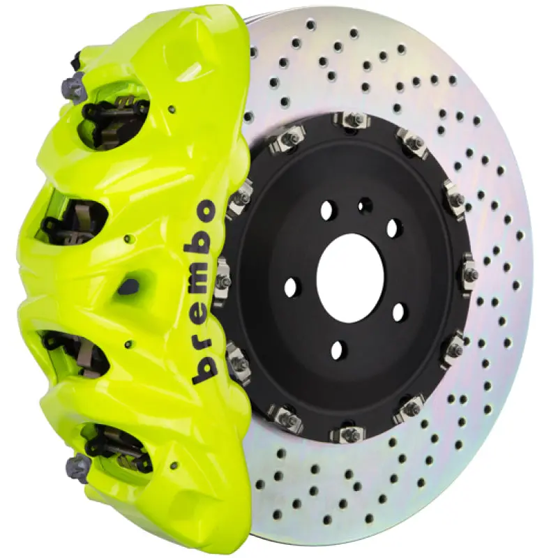 Brembo 15-20 Rs3 Sportback Front Gt Bbk 6 Piston Cast 380X34 2Pc Rotor Drilled- Fluo. Yellow 1