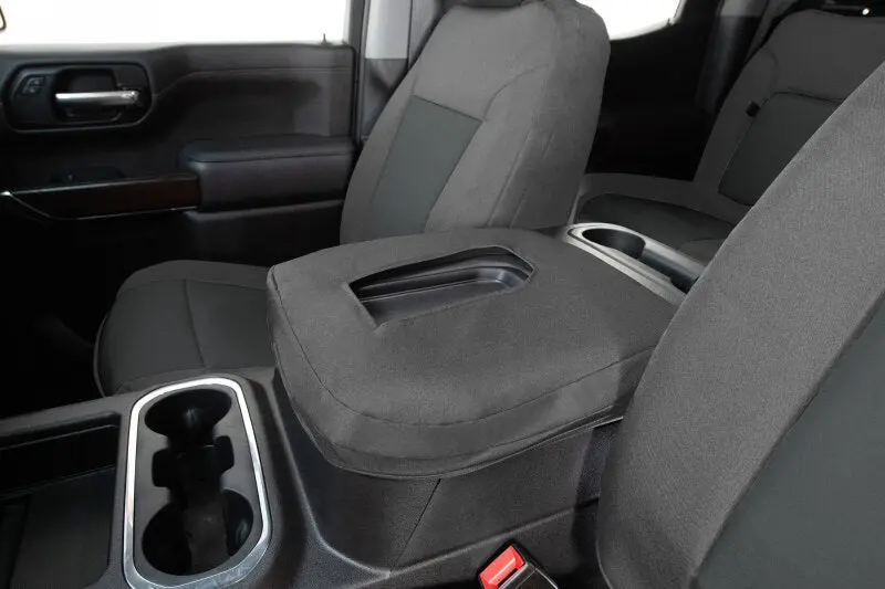 Covercraft Endura Precisionfit Front Seat Covers For 2022–2024 Toyota Tundra – Silver & Charcoal 1