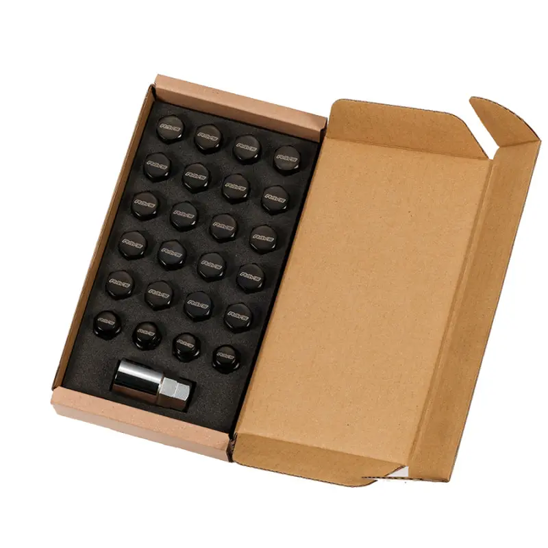 Rays Hex L33 Lock & Nut Set – 14Mm X 1.50 Thread Pitch, Black Finish 1